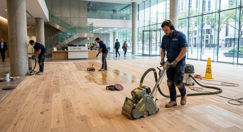 Our team working on Wood Floor Service projects in Howard County, MD