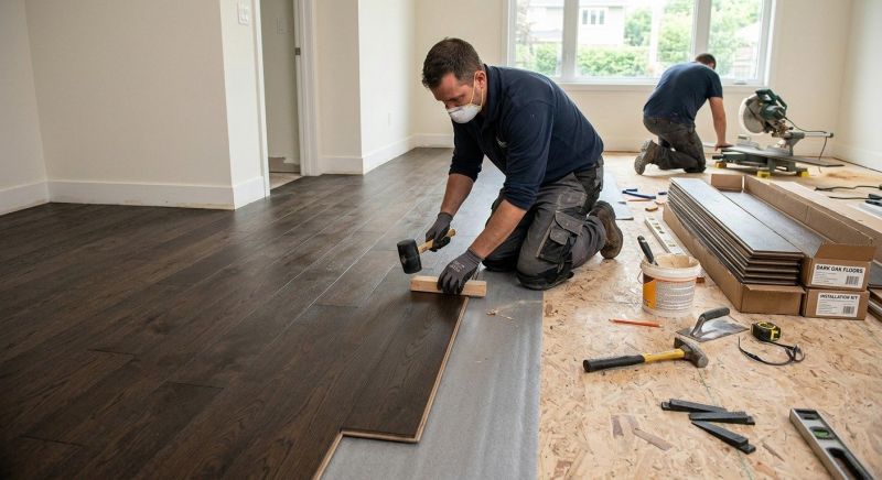 Dark Wood Floor Installation in Howard County, MD